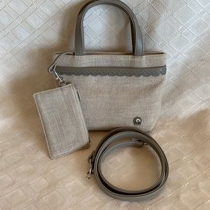 Etienne Aigner woven handbag purse coin bag